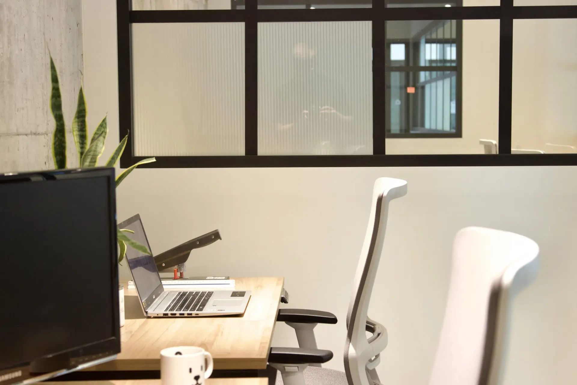 desk in private office